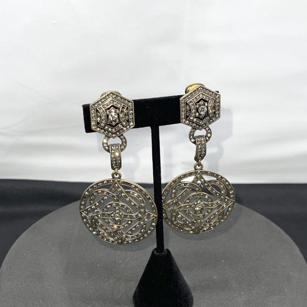 Heidi Daus "Deco Decadent" Clip Earrings